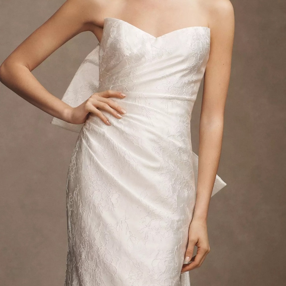 Wtoo by Watters Callahan Sweetheart Draped Jacquard Column Wedding Gown NWT